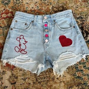 LIMITED EDITION Mickey Mouse pink label Levi shorts